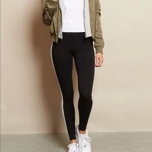 Garage Black Leggings with White Strips